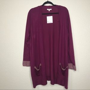 89th Madison Indian plum colored cardigan